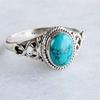 New Fashion Vintage Natural Turquoise Ring Wedding Engagement Wedding Ring Jewelry Birthday Party Anniversary Gift