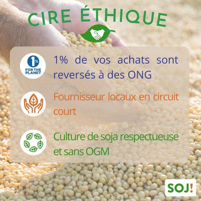 Soj - cire de soja végétale sans ogm, 3kg, e-book+30 mèches offertes! cire pour bougie, cire de soja pour bougie