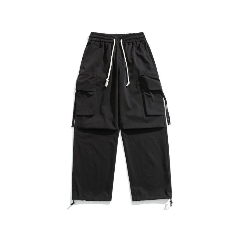 Новые свободные брюки-карго-десантники с широкими штанинами, весенние модные брендовые брюки с несколькими карманами для мужчин