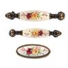 Vintage Antique Bronze Flower Ceramic Cabinet Handle Cabinet Cupboard Drawer Closet Knobs Pull DIY Door Handles Home Decorations