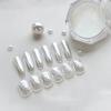 1box Chrome Milk White Pearl Nail Powder High Gloss Natural Pearl Moonlight Nail Pigment Unicorn Chrome Nail Rubbing Dust 0.3g#R