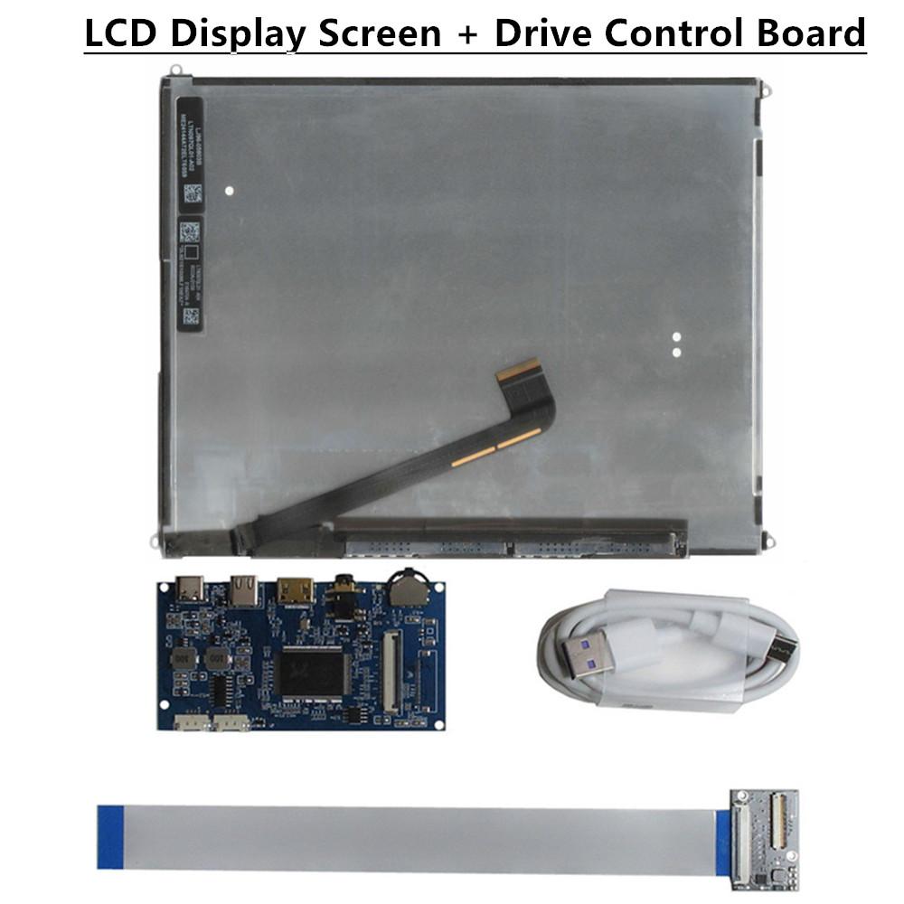 For iPad 3/4 9.7 Inch LP097QX1-SPA1 LTL097QL01 DIY IPS 2048*1536 LCD Display Screen Monitor Control Driver Board Portable Display Screen