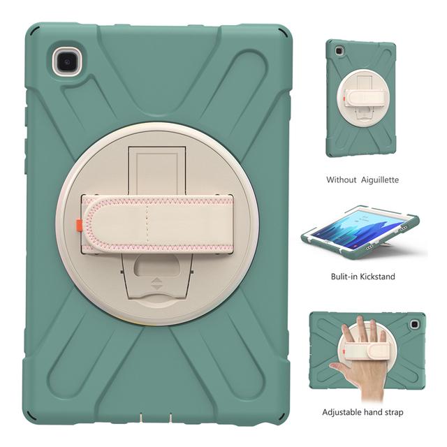 Силиконовый защитный чехол для Samsung Galaxy Tab A T290 A7 10,4 T500 T505, чехол-держатель, ремешок на руку, вращение на 360 градусов, чехол для планшета