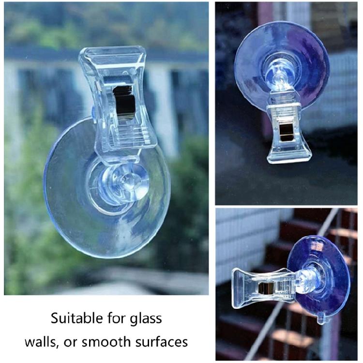 8Pcs Clear Suction Cup Hooks with Clamps Fashion Accessory Portable for Home Bathroom Window and Displays Daily Use