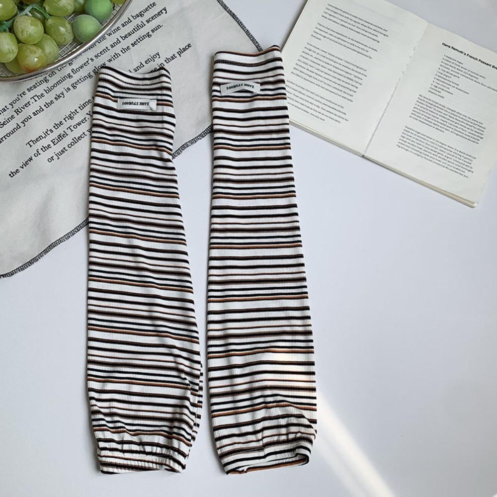 Elastic Sunscreen Sleeve Arm Protection Summer Cycling Sleeves Cute Striped Ice Sleeves Outdoor
