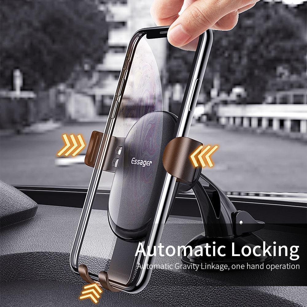 Essager Gravity Car Phone Holder For iPhone Samsung Universal Mount Holder For Phone In Car Cell Mobile Phone Holder Stand