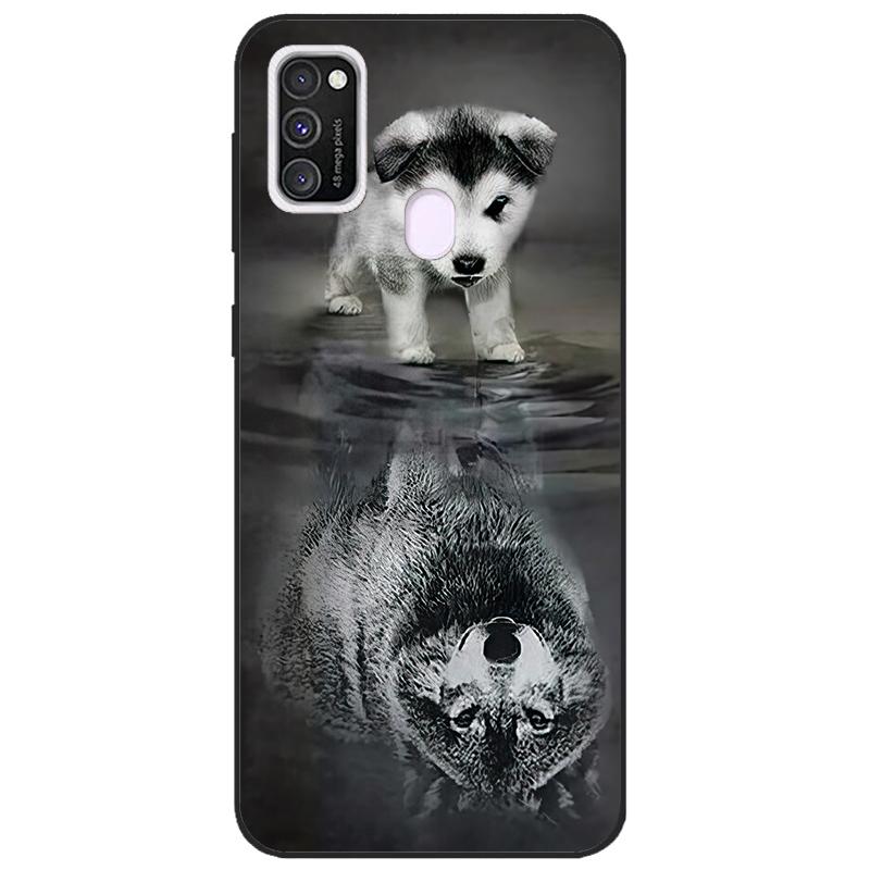 For Samsung M21 Case 6.4" Soft Silicon Cover For Samsung Galaxy M21 M 21 m215 Phone Back Bumper Funda black tpu case
