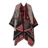 Retro Ethnic Knit Shawl Cape Double-sided Warm Women Fashion Outerwear
