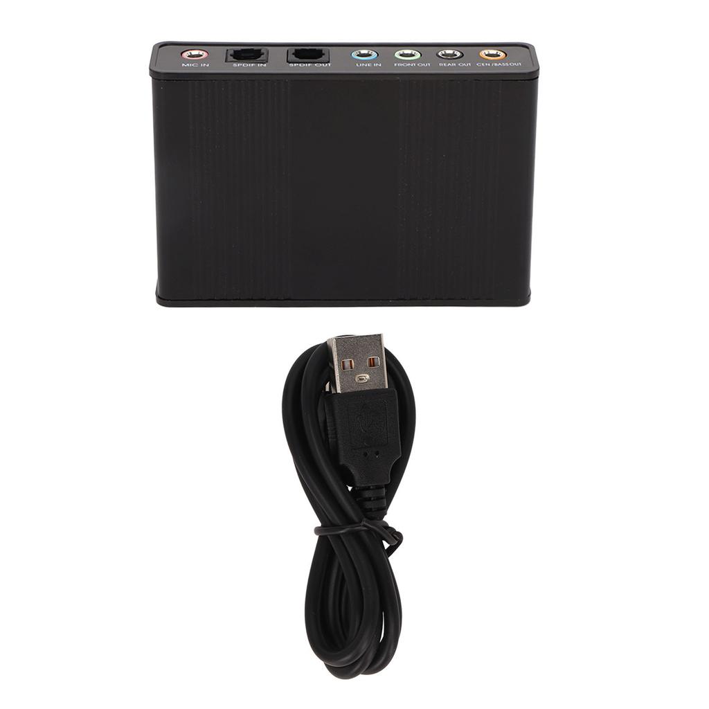 USB-звуковая карта 6-канальная, частота дискретизации 48 кГц, аналоговый воспроизведение/запись, внешняя звуковая карта для ПК, ноутбука, компьютера