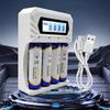 Зарядное устройство Type C для 4 батарей AA и 3 батарей AAA, DC12V 800mA, высокая емкость, 1.2V NiMH, с низким саморазрядом