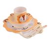Kids Plates Set Cartoon Dishes Plates Utensils Set for Toddler Divided Food Tableware