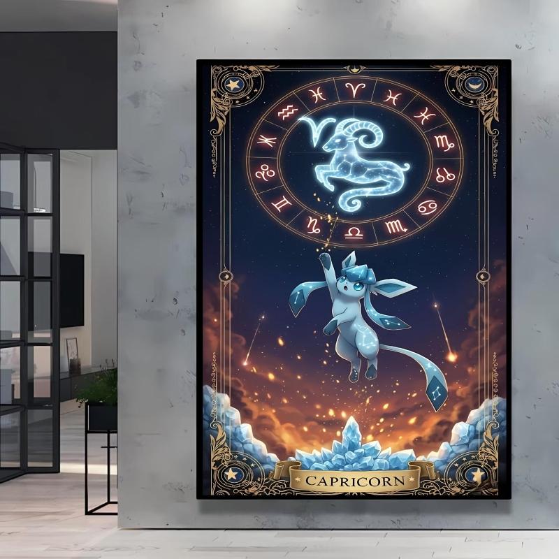 High Quality Canvas Pokemon Flareon Anime Poster Unique Design Cartoon Picture HD Printing Modern Home Living Room Wall Decor