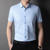 Summer New Men's Shirt Young and Middle-Aged Business Casual Solid Color Thin Non-Ironing Short-Sleeved Shirt