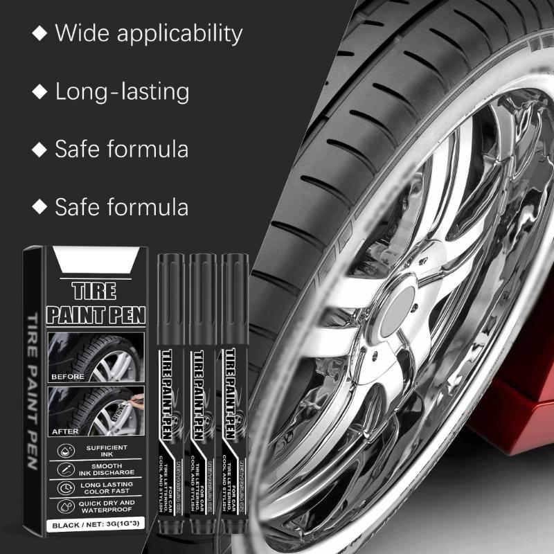 15 шт. черная ручка для краски для шин, быстросохнущая, водостойкая, черная ручка-маркер для шин для надписей и ремонта царапин на автомобильных шинах