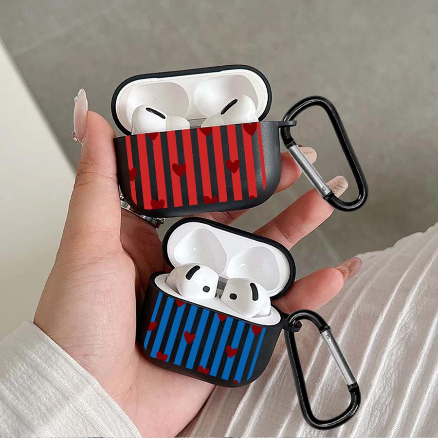 Чехол-сердечко в полоску для наушников Airpods Pro2 2 Pro Pro3 3 4 1