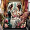1pc Lady Victoria's Garden Tea Party blanket, al season lightweigh Poster blanket home office outdoor nap multifunc Poster blanketional blanket