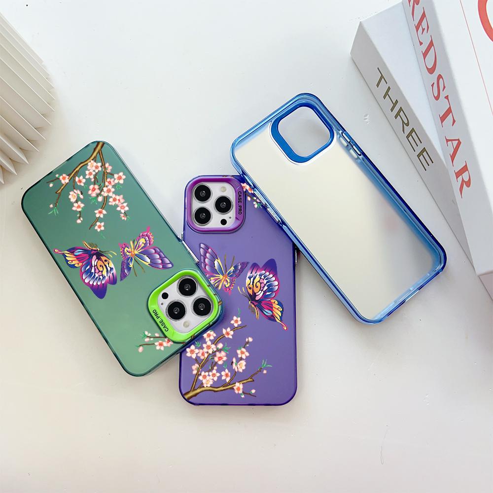 Окрашенный узор, красочный серебристый, двухсторонний, жесткий, противоударный чехол для телефона Vivo