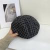 Plaid Beret Women's Spring New Versatile Atmosphere Shows the Face Small Painter Hat