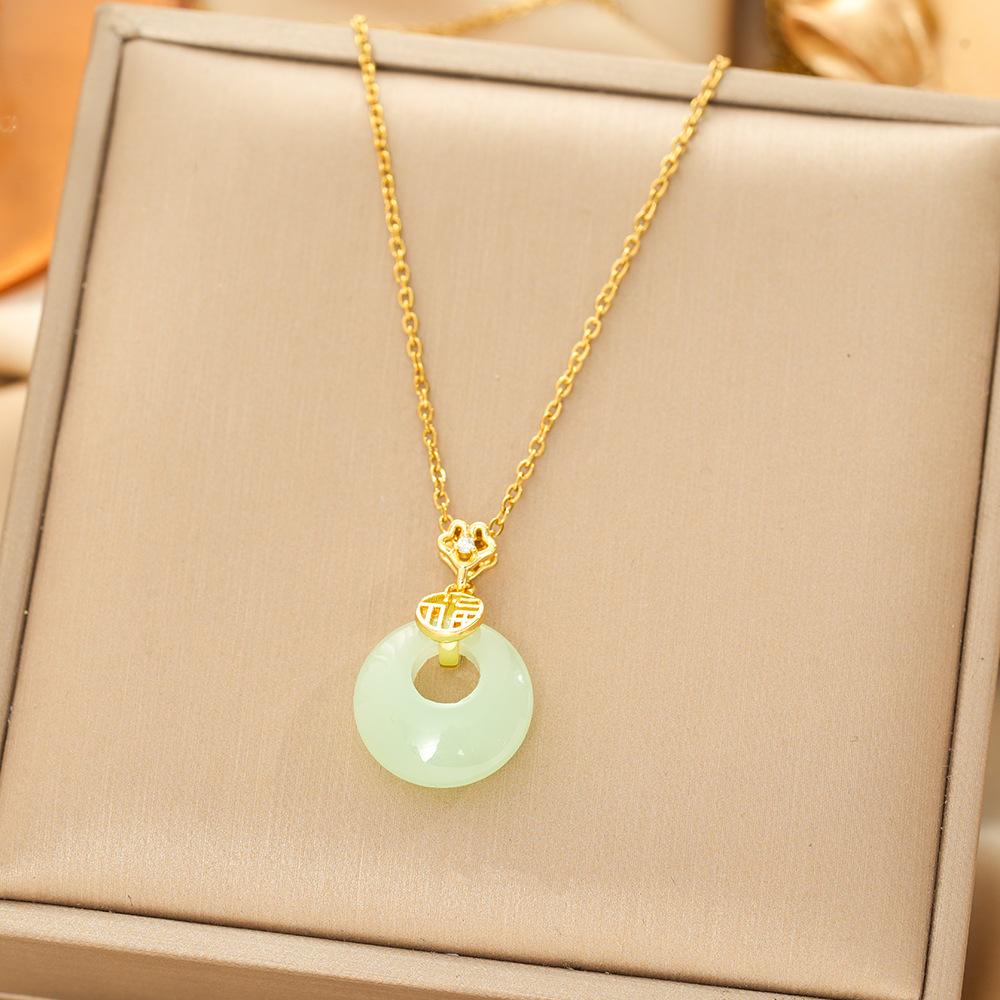 Titanium Steel Necklace For Women Elegant Simple Fashion Zircon Collarbone Chain Light Luxury Niche Jewelry
