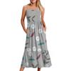 Women's Long Beach Casual Elegant Spaghetti Strap Maxi Dress Floral Low-key Flowing Bohemian Dress