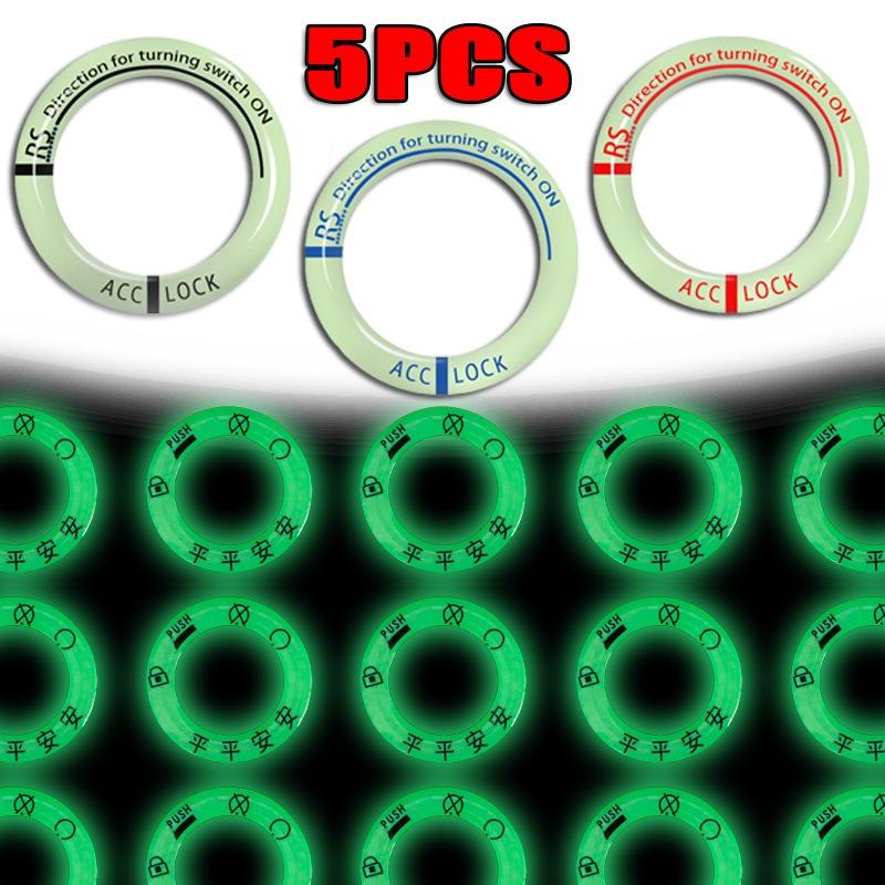 Luminous Car Ignition Key Ring Stickers Night Glowing Decoration Sticker Car Motorcycle 3D Sticker Decals Key Fluorescent Circle