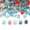 10Pcs Crystal Glass Beads Plated Colored Blocks Loose Spacer Beads for Jewelry Making DIY Bracelet Necklace