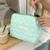 Cotton Quilting Women's Cosmetic Bag Cute Flower Female Girls Portable Storage Bags Make Up Case Shopping Clutch Handbags