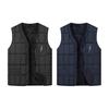 Yousheng мужской жилет с V-образным вырезом без рукавов однобортный стеганый жилет пальто с карманами на молнии однотонная плюшевая подкладка утолщенный терможилет куртка