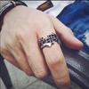 Retro Punk Heavy Wide Abstract Art Cross Ring Street Fashion Ring for Men and Women
