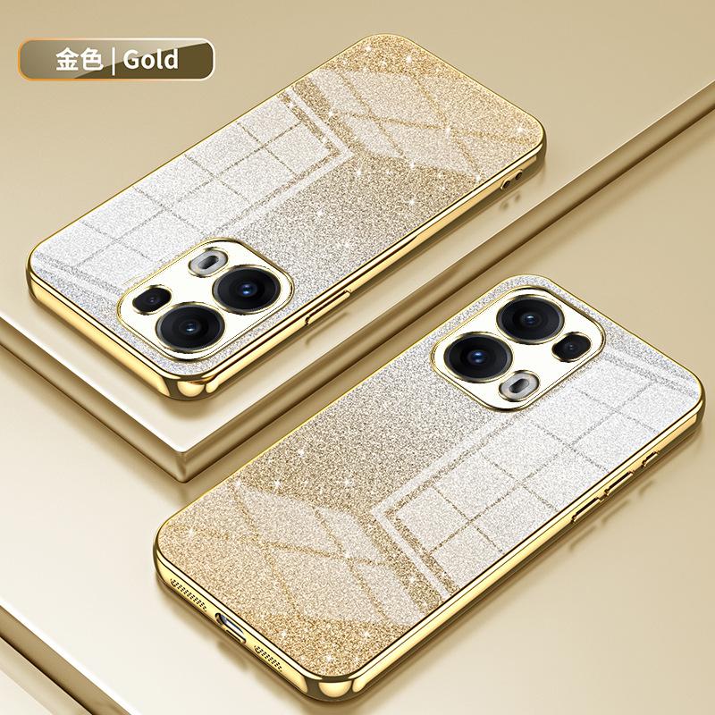 Подходит для OPPO Reno15Pro гальванизированный чехол для телефона с блестками Reno14Pro прозрачный Reno13 защитный чехол