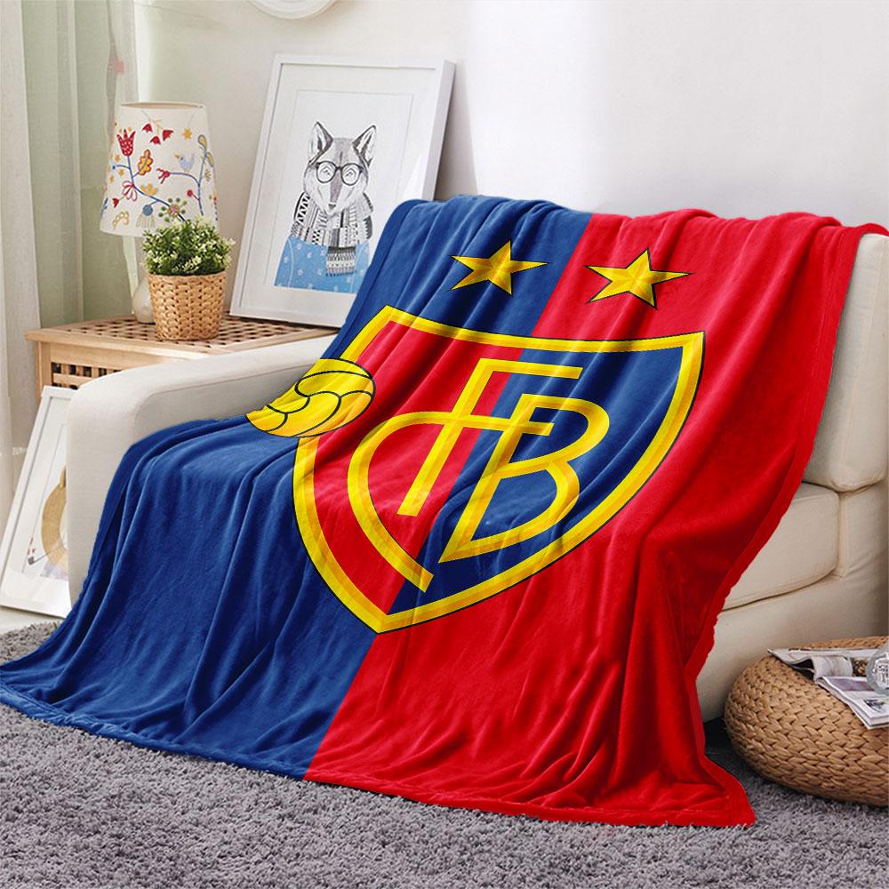 1PC FC Basel Patterned Flannel Blanket Suitable For All Seasons for Home Decor Warmth and Comfort Gifts Holiday Present