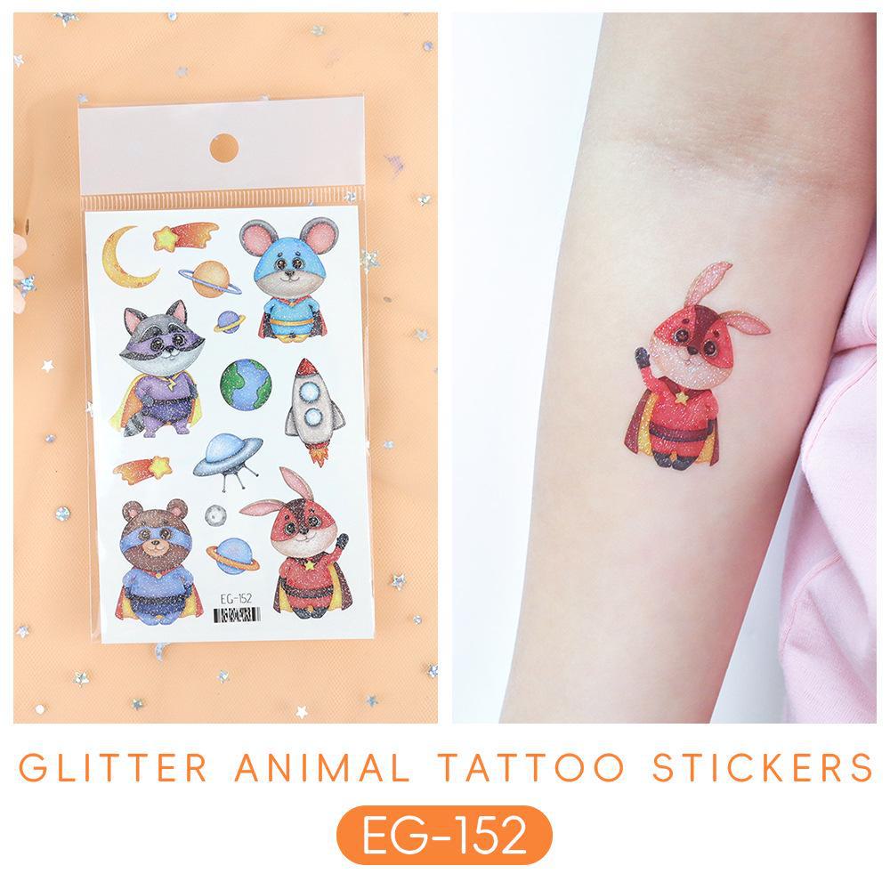 2023 Ruikalong водонепроницаемые блестящие морские животные мультфильм татуировки наклейки для детей