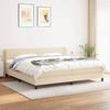 3126114 vidaXL Divan Bed with Mattress Cream 200x200 Cm Fabric