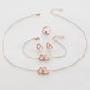 2024 Elegant European-American Double Heart Bridal Necklace Set - Light Luxury Jewelry Four-Piece