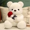 45/35/23cm Kawaii Teddy Bear with Roses Plush Toy Soft Bear Stuffed Doll Romantic Gift for Lover Home Decor Valentine's Day Gifts for Girls