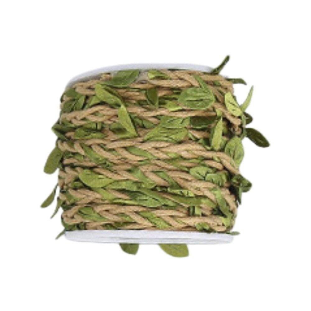 10M/Roll Boho Style Burlap Leaf Ribbon Natural Jute Rope Vine Simulation Vine Gift Decoration