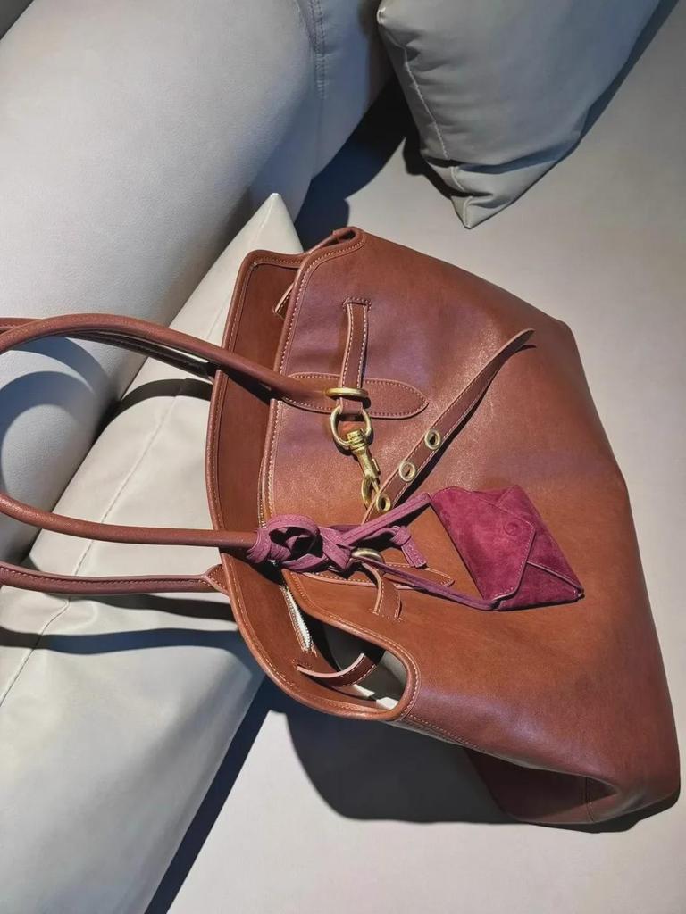 Винтажная сумка-тоут Bowling из воловьей кожи - сумка на плечо и подмышку