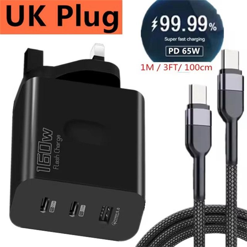 160 Вт USB зарядное устройство USB Type C адаптер быстрой зарядки Quick Charge 3.0 PD зарядное устройство для мобильного телефона iPhone Samsung Xiaomi Redmi OPPO