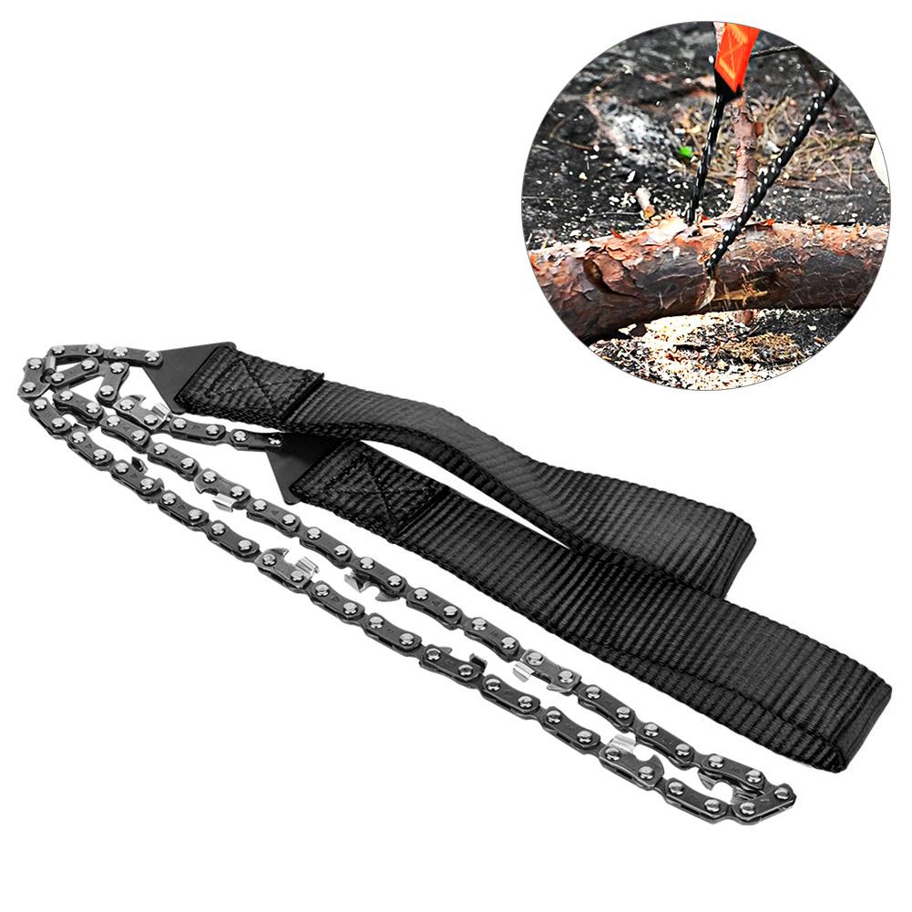 Outdoor Manual Manganese Steel Wire Chain Saw Emergency Survival Tool 11 Cutter (Orange)