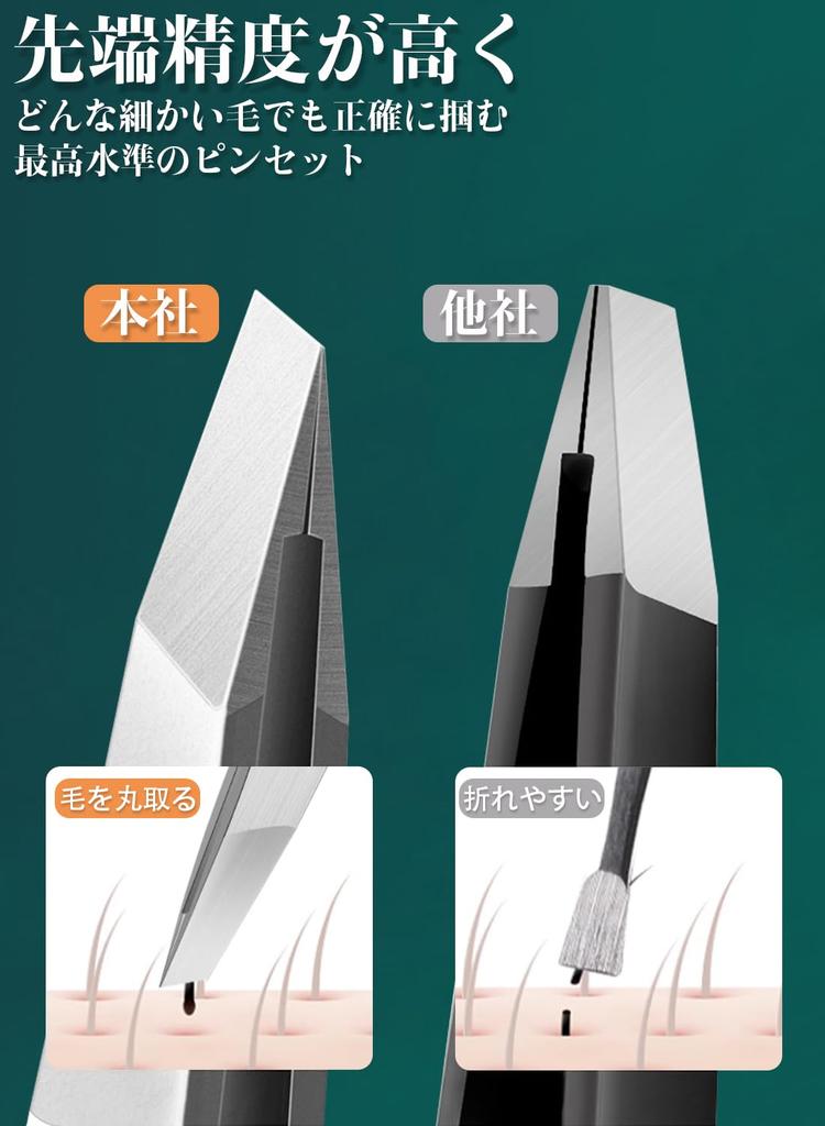 KKYOYRE Pointed and Precision Tweezers for Removing Nose and with Storage Easily and Accurately Removes Hair Tweezers, Sandblasted, Heat-Treated,