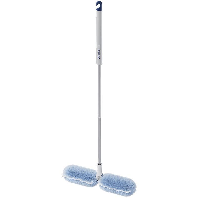 Dual-Head Extendable Dust Duster Ceiling Fan High Shelf Home Cleaning Soft Microfiber Head Plastic Handle