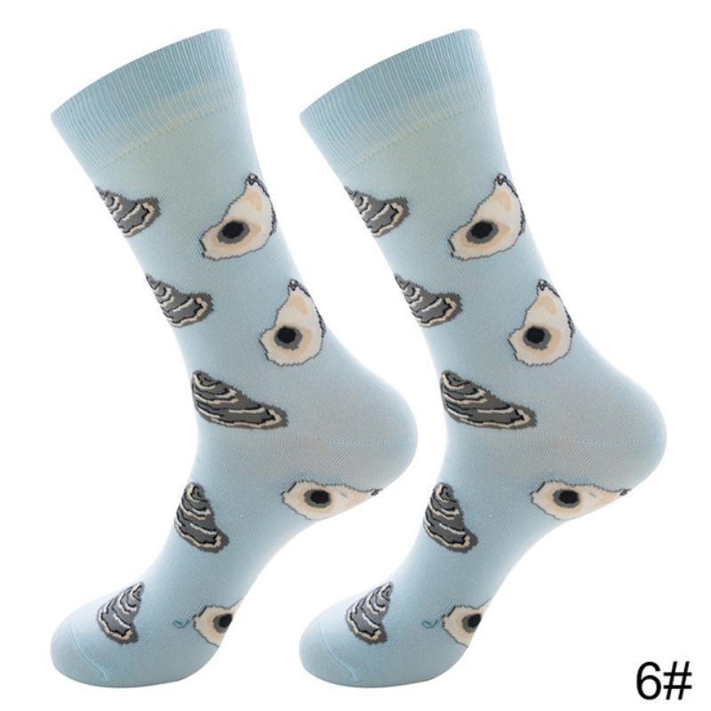 Новые осенне-зимние хлопковые носки для мужчин и женщин, модные трендовые носки, крутые носки с рисунками животных и фруктов