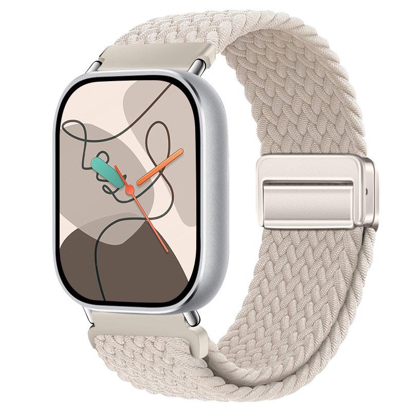 Для Redmi Watch 6/5/4 XiaoMi Mi Band 8 Pro Магнитный плетеный нейлоновый ремешок с быстросъемными креплениями, регулируемый, дышащий, спортивный браслет