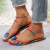 Модные Сексуальные Женские Летние Плоские Шлепанцы С Открытым Носком Римские Пляжные Сандалии Женские 2025 Новый Цвет Слайды Большой Размер 36-43 Обувь для Женщин