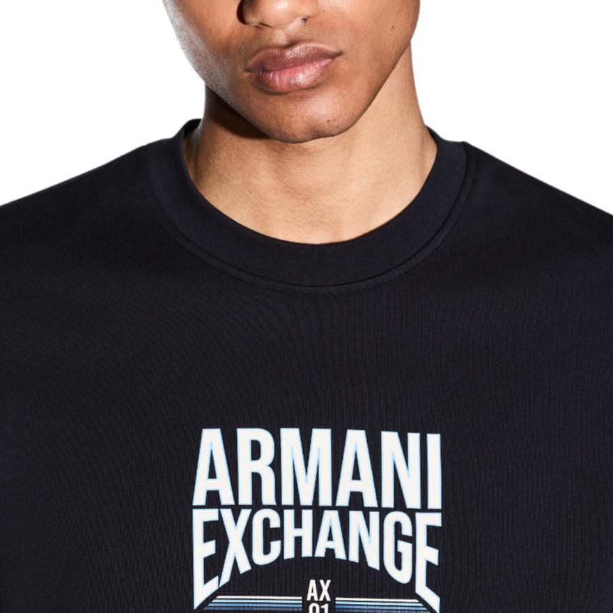 Armani Exchange Свитшот с круглым вырезом, принт с буквами, свободный, твил, флис, мужской свитшот XM002446-AF22124-UB101