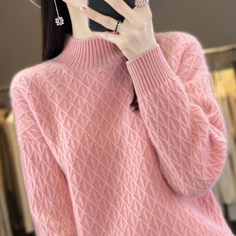 Женский кашемировый свитер Qinghe кашемир 30% кашемир 70% шерсть теплый и модный универсальный осенне-зимний