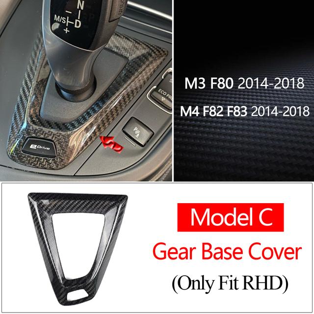 Car Gear Shift Knob Cover Trim True Carbon Fiber For BMW M2 F87 M3 F80 M4 F82 F83 M5 F10 X5M F85 X6M F86 LHD RHD