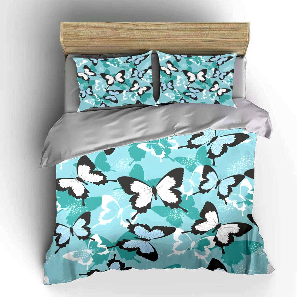 Butterfly-Themed Three-Piece Bedding Set kid's and adults' bedroom decor, Exquisite three-piece bedding set gift