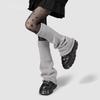 Solid Color Women's Knit Flared Leg Warmers - Y2K Style Long Socks for Spring and Autumn