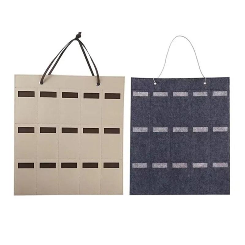 Фетровая подставка для очков с 15 слотами, держатель для солнцезащитных очков, дисплей для хранения очков, подвесная сумка, настенный карманный ящик для хранения, органайзер